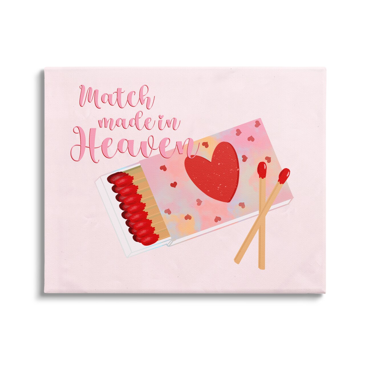 Stupell Industries Match Made In Heaven Romantic Matchbook Canvas Wall Art